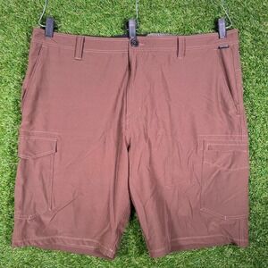Volcom Mens Brown Cargo Hybrid Shorts Textured Size 40 Quick Dry
